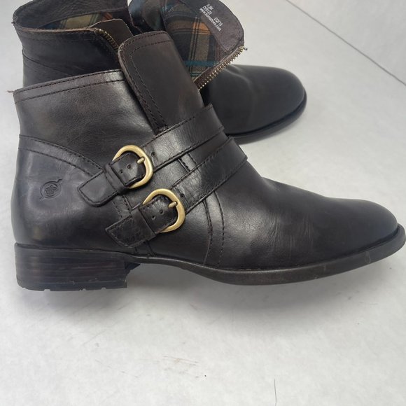 BORN Womens 9.5 M Pirlo Ankle Booties Brown Leather Buckle D76123 Boots - Picture 13 of 15